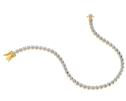 Bransoletka z żółtego złota z brylantami - 18 cm - 0,76 ct - próba 585