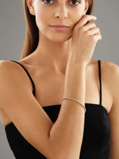 Bransoletka z żółtego złota z brylantami - 18 cm - 0,76 ct - próba 585