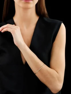 Bransoletka z żółtego złota z brylantami - 18 cm - 0,19 ct - próba 585