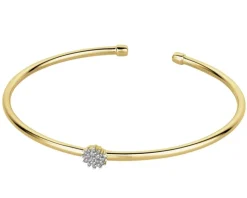 Bransoletka z żółtego złota z diamentami - 0,07 ct - próba 585