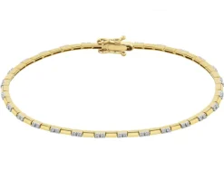 Bransoletka z żółtego złota z brylantami - 19 cm - 0,35 ct - próba 585