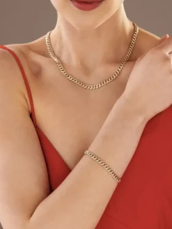 Bransoletka z żółtego złota z diamentami - 18 cm - 0,40 ct - próba 585