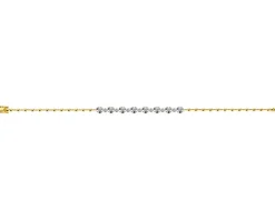Bransoletka z żółtego złota z brylantami - 18 cm - 0,47 ct - próba 585