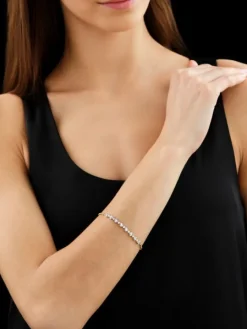 Bransoletka z żółtego złota z brylantami - 18 cm - 0,16 ct - próba 585