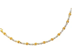 Bransoletka z żółtego złota z diamentami i cytrynami - 18 cm - próba 375