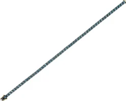 Bransoletka z żółtego złota z czarnym brylantem i topazami London Blue - 18 cm - próba 585