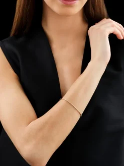 Bransoletka z żółtego złota z brylantami - 18 cm - 0,12 ct - próba 585