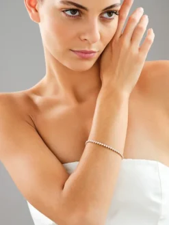 Bransoletka z żółtego złota z brylantami laboratoryjnymi - 18 cm - 3,00 ct - próba 750