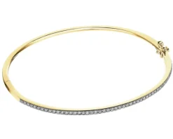 Bransoletka z żółtego złota z brylantami - 0,50 ct - próba 585