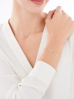 Bransoletka z żółtego złota z diamentami - mama, nieskończoność - 0,01 ct - próba 585