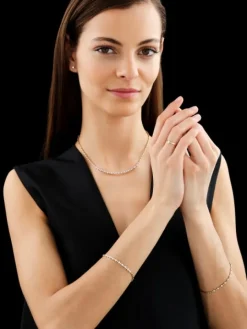 Bransoletka z żółtego złota z brylantami - 19 cm - 0,20 ct - próba 585