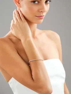 Bransoletka z żółtego złota z brylantami laboratoryjnymi - 19 cm - 3,00 ct - próba 750