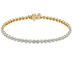 Bransoletka z żółtego złota z diamentami - 18 cm - 1,25 ct - próba 585