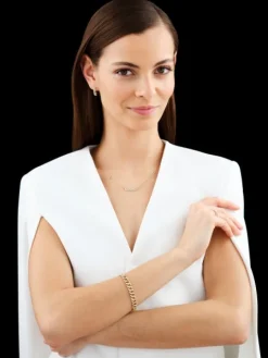 Bransoletka z żółtego złota z diamentami - 18 cm - 1,50 ct - próba 585