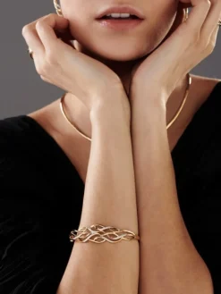 Bransoletka z żółtego złota z brylantami - 0,21 ct - próba 585