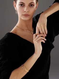 Bransoletka z żółtego złota z brylantami - 0,21 ct - próba 585