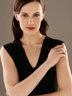 Bransoletka z żółtego złota z brylantami - 18 cm - 3,00 ct - próba 585