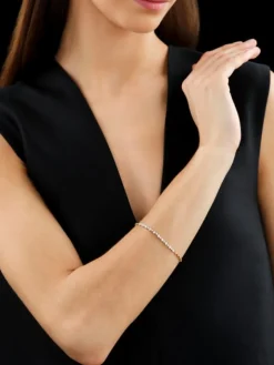 Bransoletka z żółtego złota z brylantami - 19 cm - 0,23 ct - próba 585