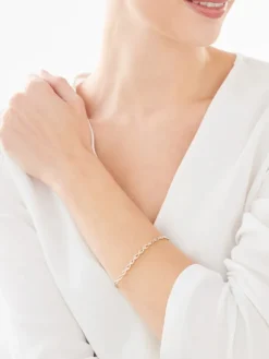 Bransoletka z żółtego złota z diamentami - 18 cm - 0,02 ct - próba 375