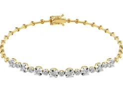 Bransoletka z żółtego złota z brylantami - 1,58 ct - próba 585