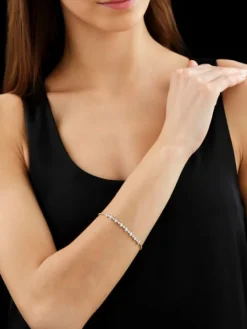 Bransoletka z żółtego złota z brylantami - 19 cm - 0,47 ct - próba 585