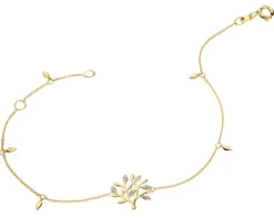 Bransoletka z żółtego złota z diamentami - drzewko - 0,01 ct - próba 585