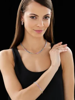 Bransoletka z żółtego złota z diamentami - koliber, koniczyna, kwiat - 0,01 ct - próba 375