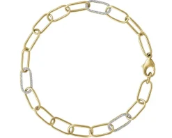 Bransoletka z żółtego złota z diamentami - 19 cm - 0,25 ct - próba 585