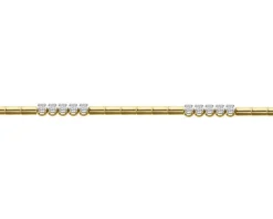 Bransoletka z żółtego złota z brylantami - 19 cm - 0,15 ct - próba 585