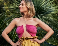 Bransoletka z żółtego złota z diamentem - 0,004 ct - próba 375