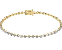 Bransoletka z żółtego złota z diamentami - 0,18 ct - próba 585