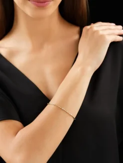 Bransoletka z żółtego złota z brylantami - 19 cm - 0,04 ct - próba 585