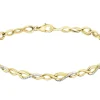 Bransoletka z żółtego złota z diamentami - 18 cm - 0,03 ct - próba 375