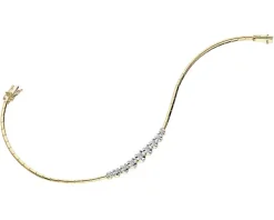 Bransoletka z żółtego złota z brylantami - 18 cm - 0,21 ct - próba 585