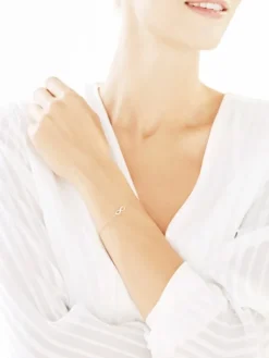 Bransoletka z żółtego złota z diamentem - nieskończoność - 0,004 ct - próba 585