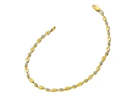 Bransoletka z żółtego złota z diamentami - 18 cm - 0,09 ct - próba 375