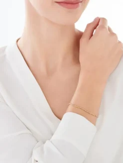 Bransoletka z żółtego złota z diamentami - 18 cm - 0,09 ct - próba 375