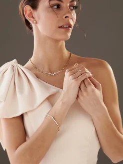 Bransoletka z żółtego złota z brylantami - 18 cm - 0,85 ct - próba 585