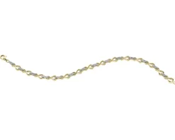 Bransoletka z żółtego złota z diamentami - nieskończoność - 18 cm - 0,15 ct - próba 375