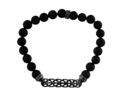 Bransoletka ze stali szlachetnej z agatami