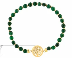 Bransoletka ze stali szlachetnej z chalcedonem - drzewo