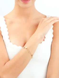 Bransoletka ze stali szlachetnej z muszlą - serca