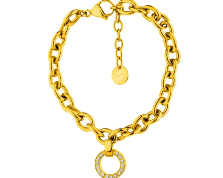 Bransoletka ze stali szlachetnej z kryształami