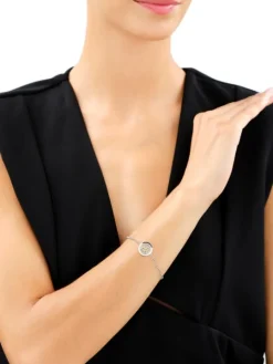 Bransoletka ze stali szlachetnej z cyrkoniami i szklanymi detalami - gwiazdy