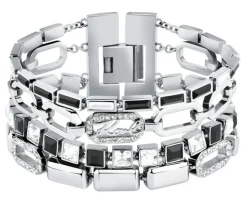 Bransoletka ze stali szlachetnej z cyrkoniami - Karl Lagerfeld