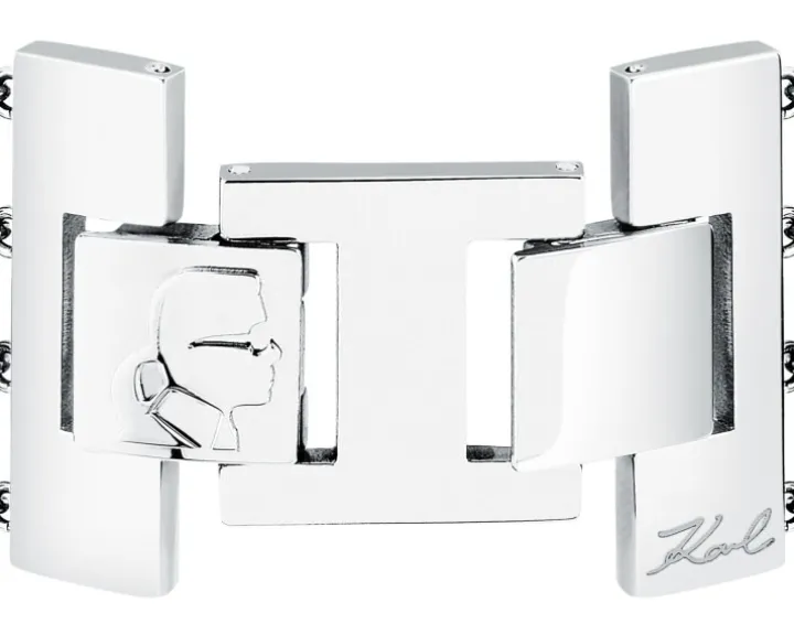 Bransoletka ze stali szlachetnej z cyrkoniami - Karl Lagerfeld