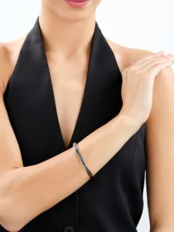 Bransoletka ze stali szlachetnej z cyrkoniami