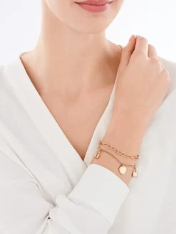 Bransoletka ze stali szlachetnej - serce, kłódka