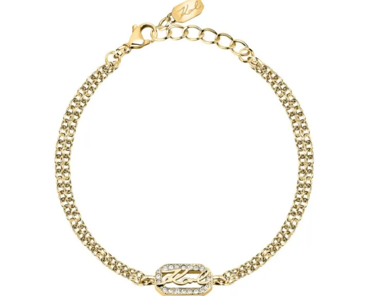 Bransoletka ze stali szlachetnej z cyrkoniami - Karl Lagerfeld