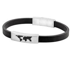 Bransoletka ze stali szlachetnej z masą perłową - serce